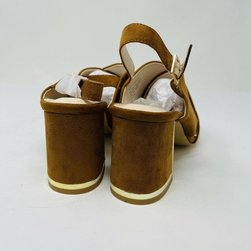 H Halston Womans Sz 10M Chile Criss Cross Straps High Heel Sandals Brown NIB - Picture 7 of 8